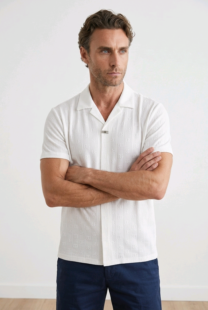 Polo Monogram DG in Tessuto Jacquard Lineare