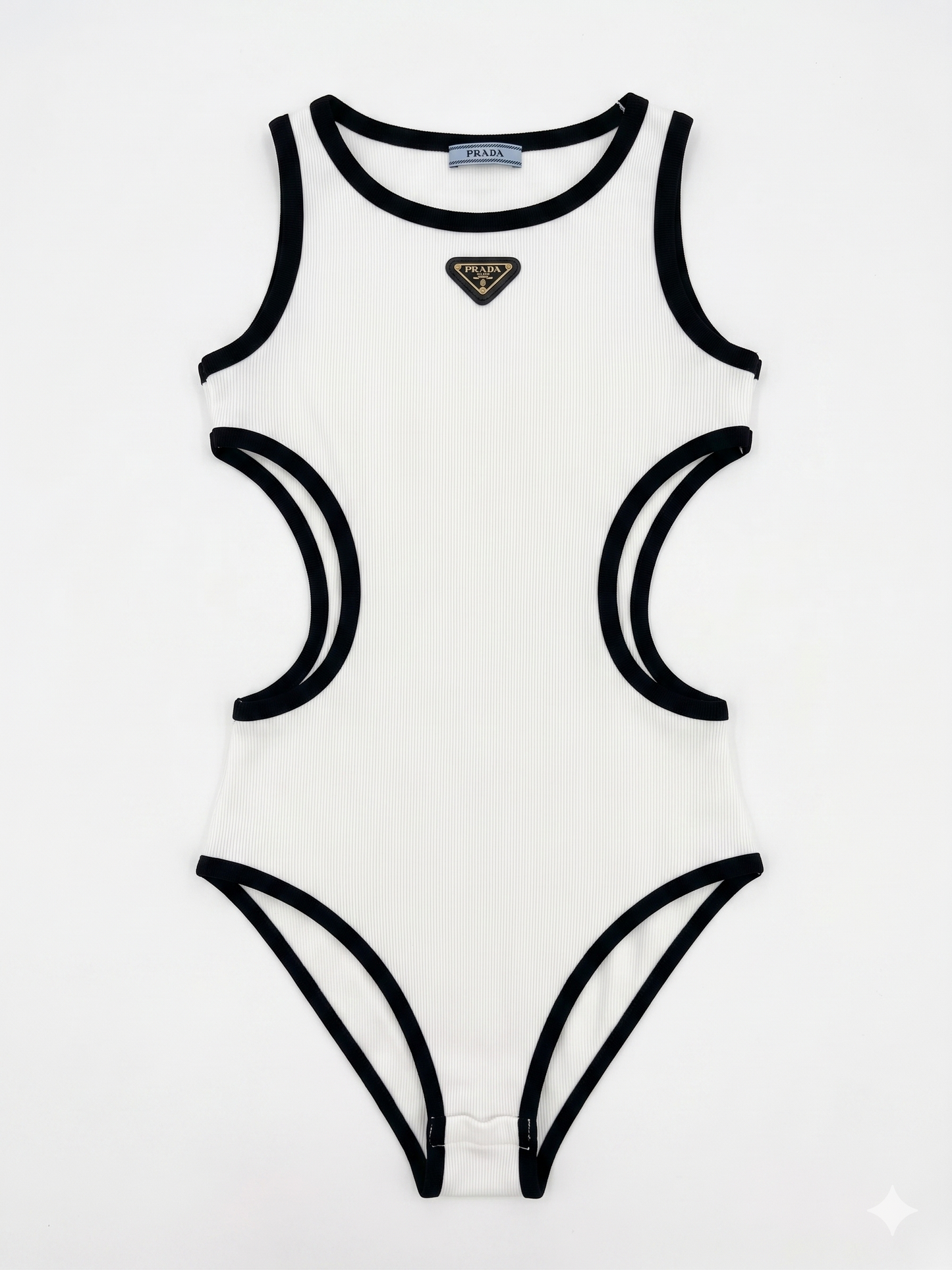 body intero bianco a coste