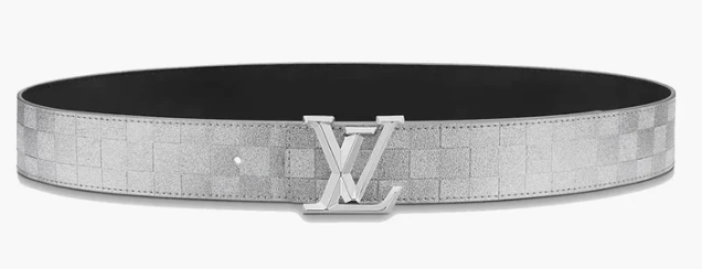 Louis Vuitton Lv Pyramide Glitter 40mm Reversible Belt Silver/black