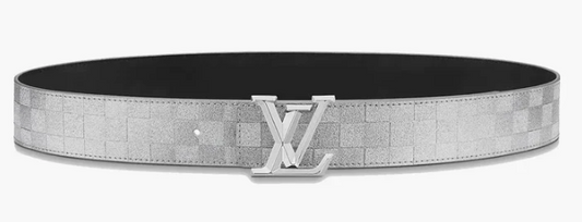 Louis Vuitton Lv Pyramide Glitter 40mm Reversible Belt Silver/black