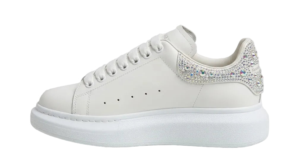 Scarpe da ginnastica oversize bianche con glitter