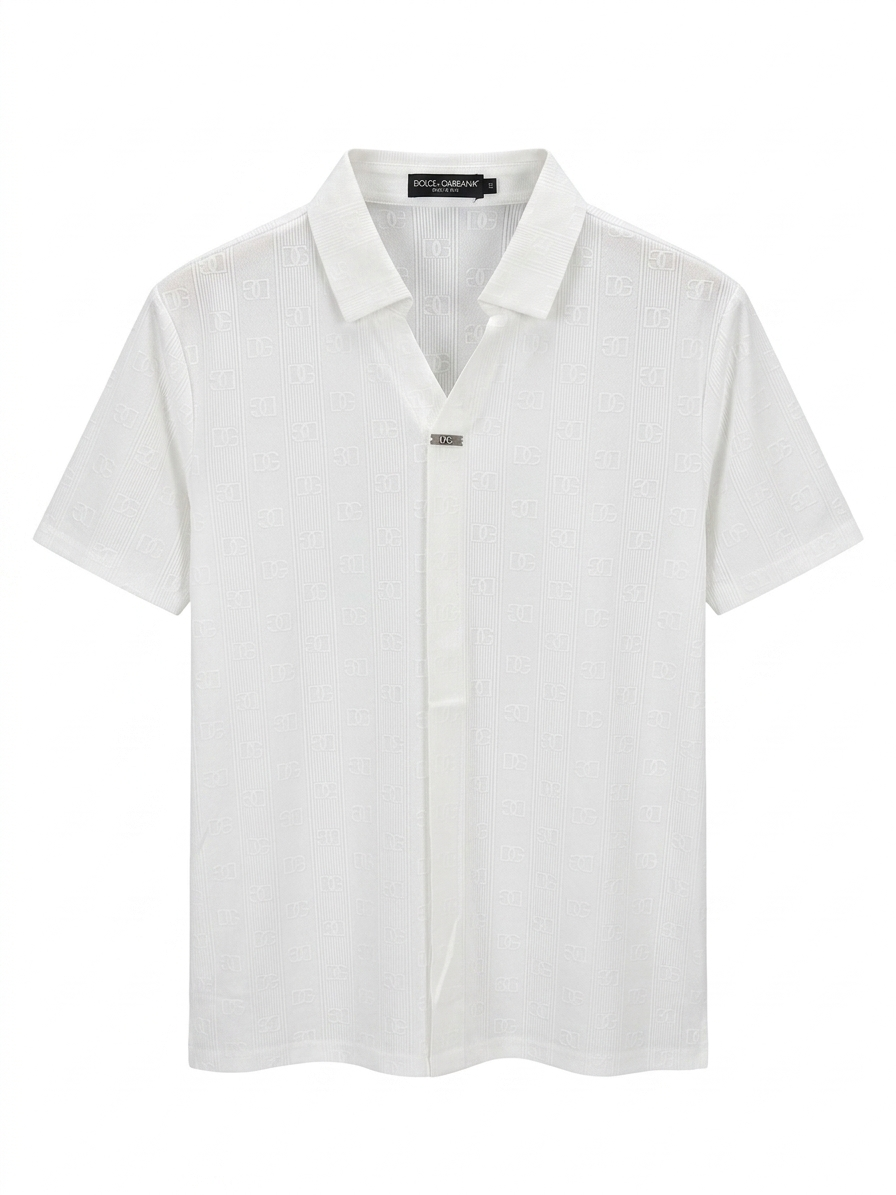 Polo Monogram DG in Tessuto Jacquard Lineare