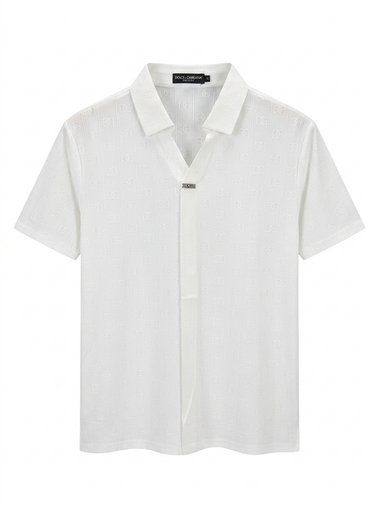 Polo Monogram DG in Tessuto Jacquard Lineare